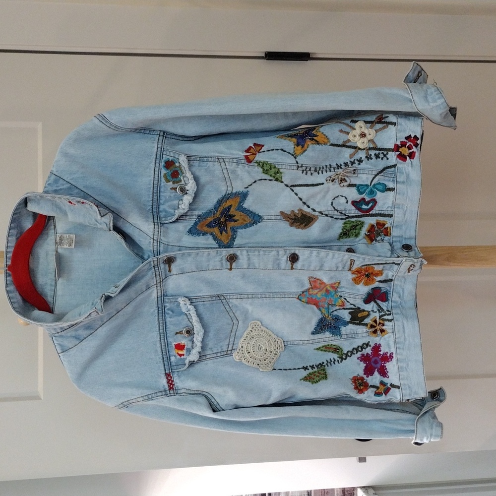 Chicos denim Embroidered Jacket